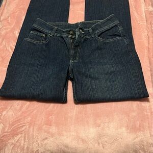 Women’s Size 12 Petite Lee Riders in Dark Blue Wash Denim Jeans